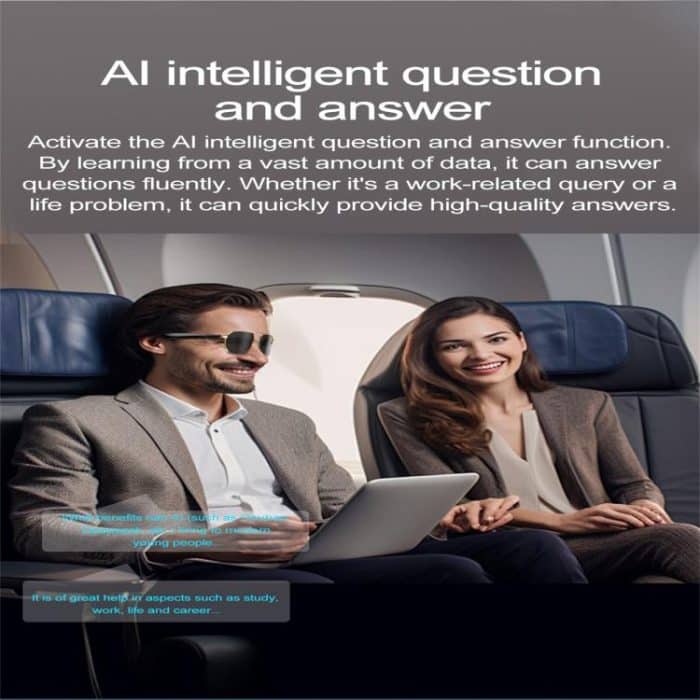W100C Smart Glasses, Support AI Conversation / AI Intelligent Translation / Bluetooth Call – Bild 7