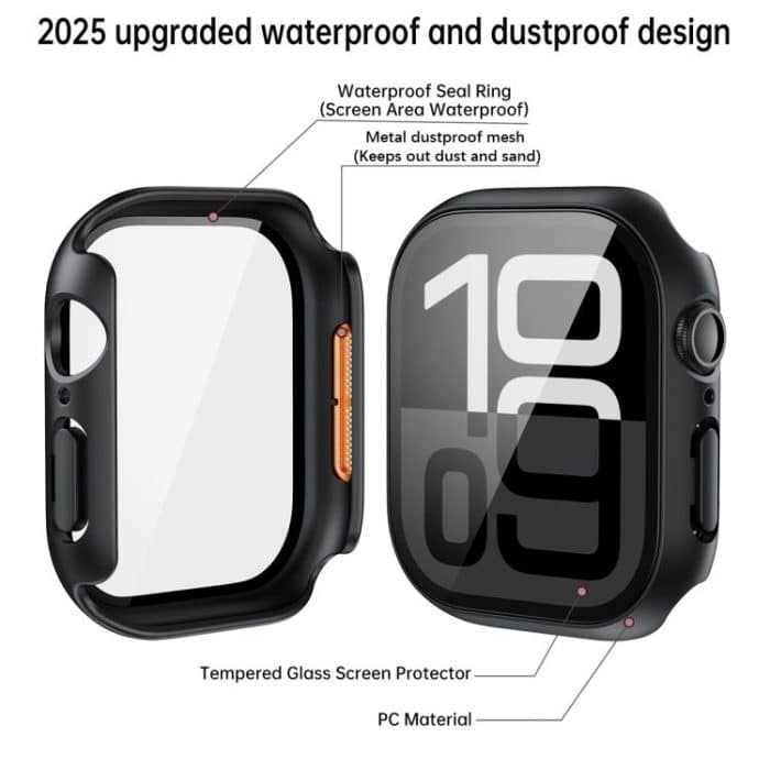 Tempered Film Integrated PC Watch Protective Case, For Apple Watch Series 10 46mm, For Apple Watch Series 10 42mm, For Apple Watch SE / Series 44mm, For Apple Watch SE / Series 40mm, For Apple Watch Series 45mm, For Apple Watch Series 41mm – Bild 3