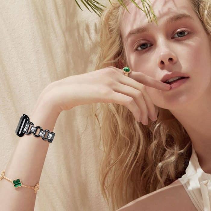 Oval Diamonds Steel Watch Band, For Apple Watch 46mm / 49mm / 45mm / 44mm, For Apple Watch 42mm / 41mm / 40mm / 38mm – Bild 5