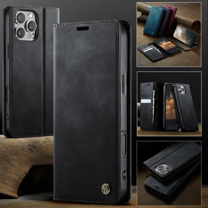 CaseMe 033 Calf Leather Lining Microfibre RFID Blocking Phone Case, For iPhone 14 Pro Max, For iPhone SE 2022 / 8 / 7, For iPhone 13 Pro Max, For iPhone 13 Pro – Bild 7