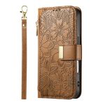 Flowers Leaves Zipper Wallet Leather Phone Case with Strap – Bild 2