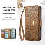 Flowers Leaves Zipper Wallet Leather Phone Case with Strap – Bild 4