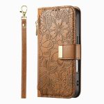 Flowers Leaves Zipper Wallet Leather Phone Case with Strap – Bild 2