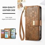 Flowers Leaves Zipper Wallet Leather Phone Case with Strap – Bild 4