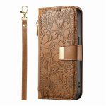 Flowers Leaves Zipper Wallet Leather Phone Case with Strap – Bild 2
