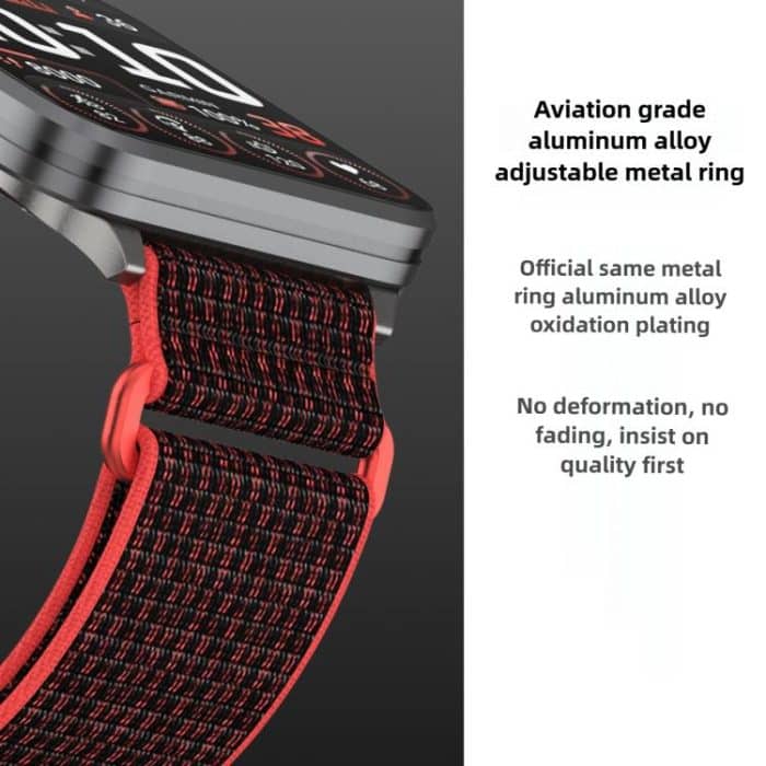 Two Section Metal Ring Nylon Hook and Loop Fastener Watch Band, For Garmin Venu X1 – Bild 6