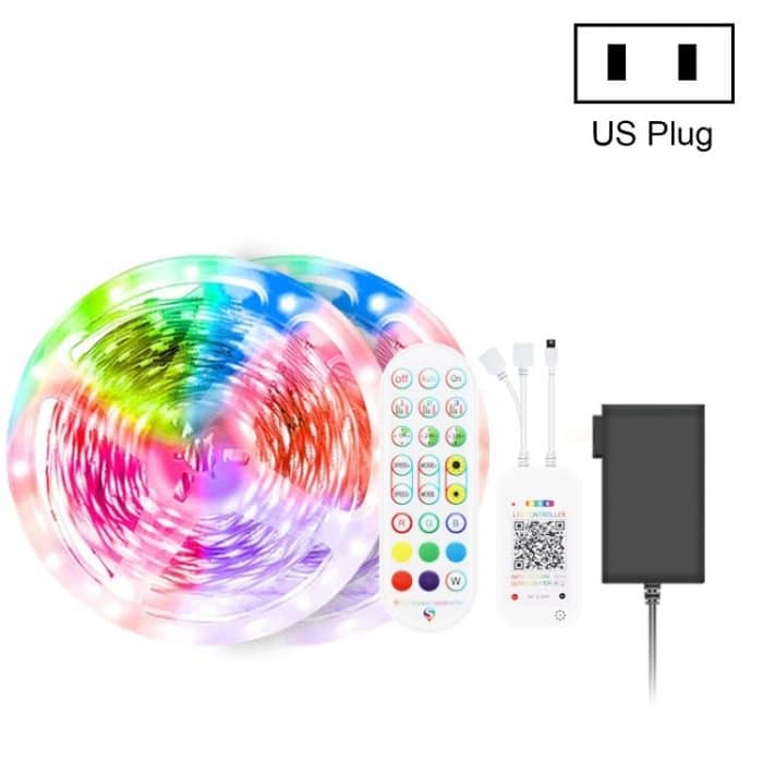 TBD0424805804A-1.jpg Bluetooth-Anzug Smart Music Sound Control Lichtleiste Wasserdicht 5050 RGB Bunte Atmosphäre LED-Lichtleiste mit 24-Tasten-Fernbedienung, 30M 540 LEDs – Bild 1