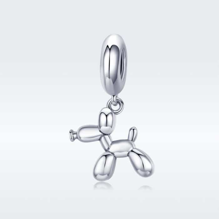 S925 Sterling Silber Niedlicher Ballon-Hund-Charm-DIY-Armband-Zubehör – Bild 2