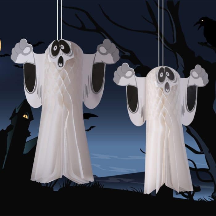 6 PCS Halloween Atmosphäre Dekoration Geist Anhänger Outdoor Indoor Geist Festival Dress Up Geist Anhänger, Small, Large – Bild 5