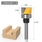 Kopiertyp, durchsichtiger Boden, Holzbearbeitungsfräser, Besäummaschine, Schlitzfräser, 1/4x3/4x11.9mm, 6x3/4x11.9mm – Bild 2