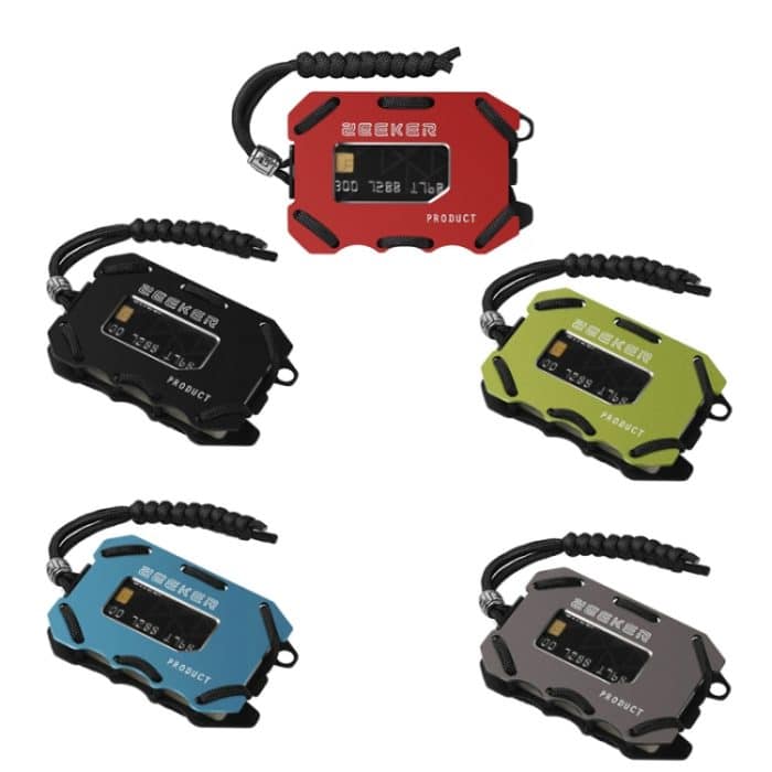 ZEEKER Metall-Kartenhalter, RFID, multifunktionales EDC-Geldbörse, großes Fassungsvermögen, minimalistischer Kartenhalter mit Flaschenöffner-Funktion, Red, Green, Blue, Black, Grey, Silver Brushed, Black Brushed, Gray Brushed – Bild 2