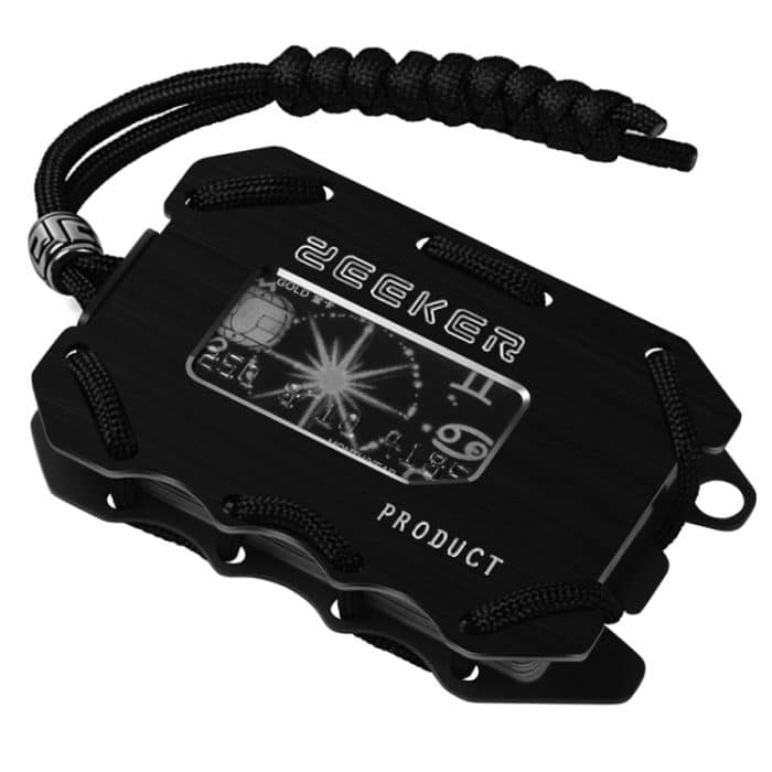 ZEEKER Metall-Kartenhalter, RFID, multifunktionales EDC-Geldbörse, großes Fassungsvermögen, minimalistischer Kartenhalter mit Flaschenöffner-Funktion, Red, Green, Blue, Black, Grey, Silver Brushed, Black Brushed, Gray Brushed – Bild 3