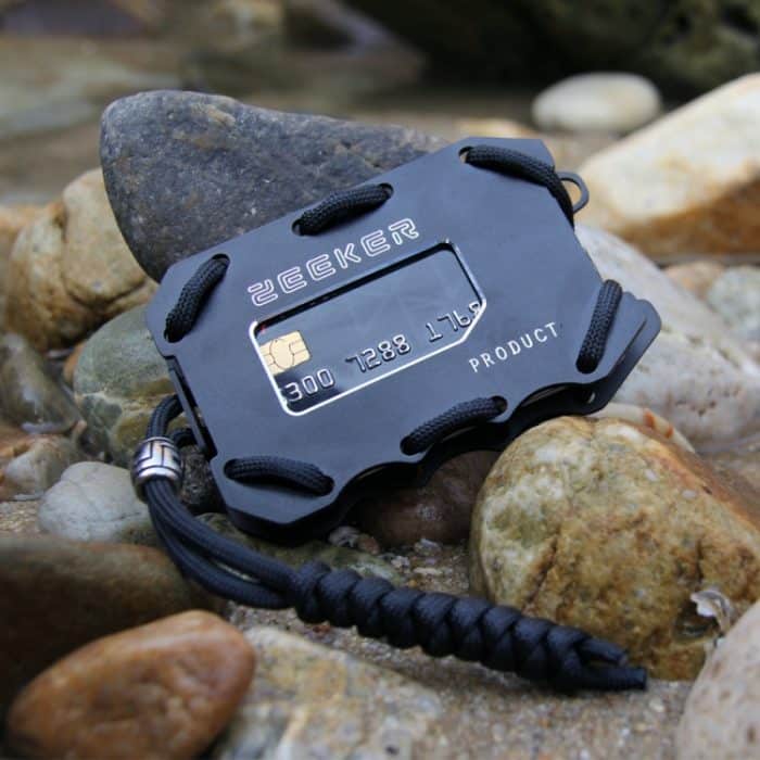 ZEEKER Metall-Kartenhalter, RFID, multifunktionales EDC-Geldbörse, großes Fassungsvermögen, minimalistischer Kartenhalter mit Flaschenöffner-Funktion, Red, Green, Blue, Black, Grey, Silver Brushed, Black Brushed, Gray Brushed – Bild 5