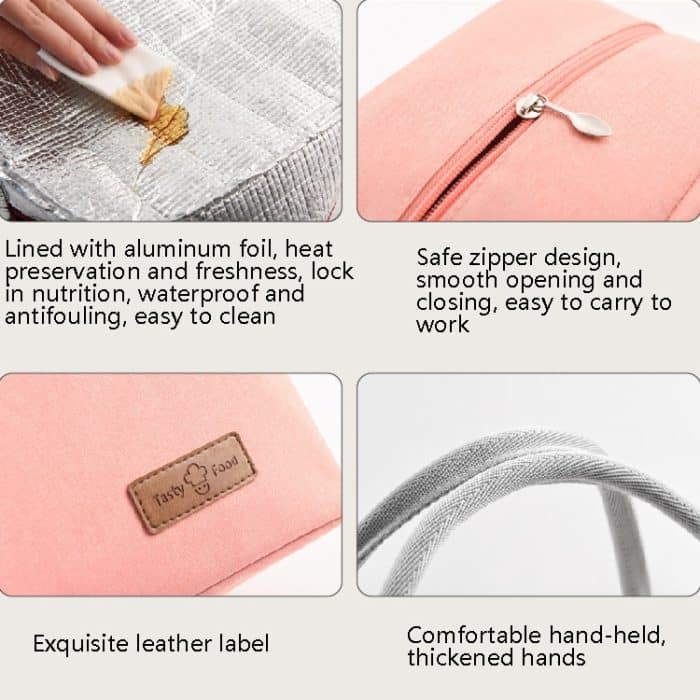 2 Stück Lunch-Lunar-Tasche, Aluminiumfolie, verdickt, große Kapazität, tragbare Lunchbox, Large, Small – Bild 4