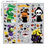2 Sets SQ629 Halloween elektrostatische Fensteraufkleber, Party-Dekoration, Glasfenster, Wand, doppelseitige Aufkleber, 20x30cm, Halloween Ghost, Halloween Skeleton, Pumpkin Expression – Bild 3