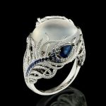 Vintage Silber Hohle Natürliche Opal Ringe Feder Muster Ringe für Frauen Schmuck – Bild 2