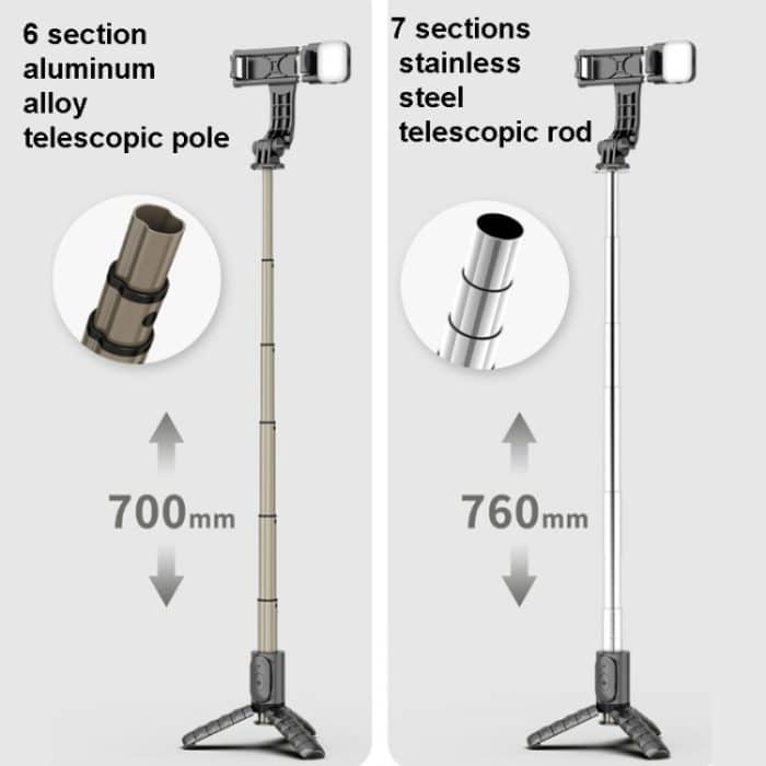 Mini-Selfie-Stick mit integriertem multifunktionalem Bluetooth-Selfie, Spezifikation:, Q11S 76cm With Fill Light, Q10S 70cm With Fill Light, Q11 74CM Without Fill Light, Q10 68CM Without Fill Light – Bild 6