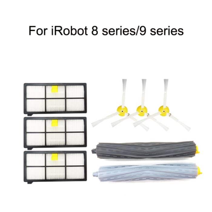 Zubehör für Kehrroboter XR319 für IRobot 8-Serie / 9-Serie, 1 Pair Main Brush, 10 PCS Side Brush, 5 PCS Filter, 2 PCS Steering Wheel – Bild 4