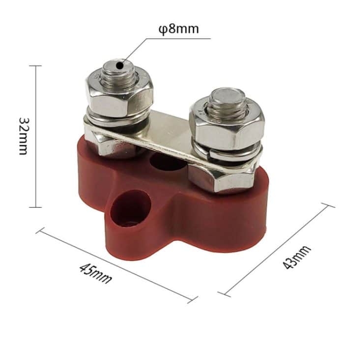 Doppelter Klemmenblock-Spiral-Festdrahtanschluss, M8 Black, M8 Red, M6 Black, M6 Red – Bild 3