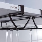 Free Punch Cabinet Weinglashalter aus Schmiedeeisen, umgedrehtes Regal, Stil:, Double Row, Three-row, Four-row, Lengthen Double Row, Single Row – Bild 4