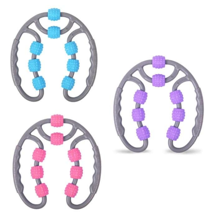 2 Stück acht runde Yoga-Trainingsrollen, ringförmiges Beinmassagegerät, 8-wheel Ring Blue, 8-wheel Ring Pink, 8-wheel Ring Purple – Bild 2