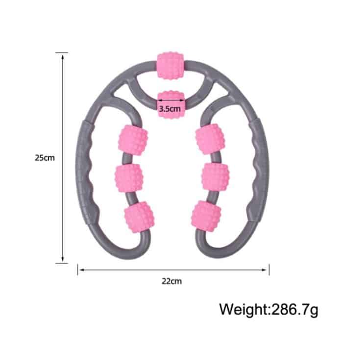 2 Stück acht runde Yoga-Trainingsrollen, ringförmiges Beinmassagegerät, 8-wheel Ring Blue, 8-wheel Ring Pink, 8-wheel Ring Purple – Bild 3