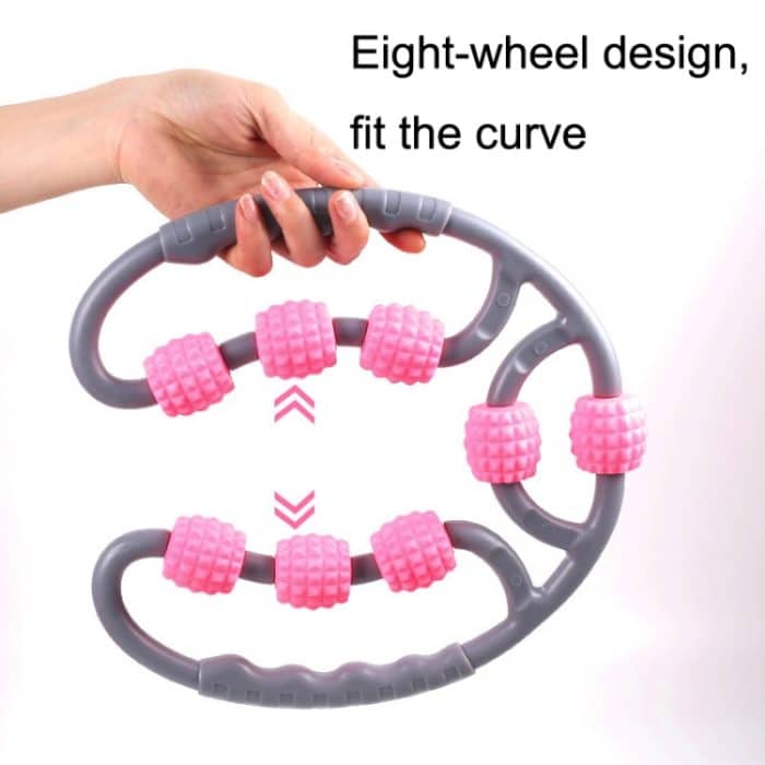2 Stück acht runde Yoga-Trainingsrollen, ringförmiges Beinmassagegerät, 8-wheel Ring Blue, 8-wheel Ring Pink, 8-wheel Ring Purple – Bild 4