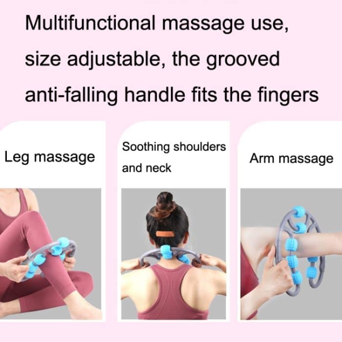 2 Stück acht runde Yoga-Trainingsrollen, ringförmiges Beinmassagegerät, 8-wheel Ring Blue, 8-wheel Ring Pink, 8-wheel Ring Purple – Bild 6