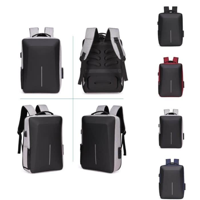 Hartschalen-Rucksack mit Legierungsrahmen, Diebstahlsichere Computertasche für Herren, 8001 Black, 8001 Gray, 8001 Blue, 8001 Red, 8003 Black, 8003 Gray, 8003 Red, 8001-J Black, 8001-J Gray, 8001-J Blue, 8001-J Red – Bild 2