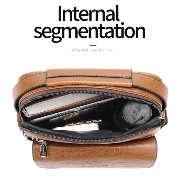 WEIXIER D245 Herren Businesstasche Schulterrucksack mit großer Kapazität, D245 Black, D245 Light Brown, D245 Dark Brown – Bild 4