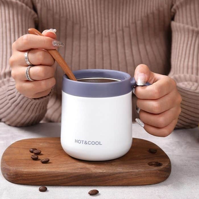 Runder Bürobecher mit Klappdeckel und Griff, 350ml, 500ml – Bild 1