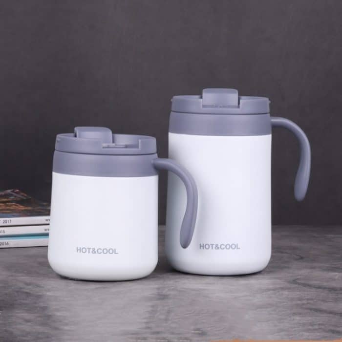 Runder Bürobecher mit Klappdeckel und Griff, 350ml, 500ml – Bild 2