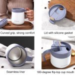 Runder Bürobecher mit Klappdeckel und Griff, 350ml, 500ml – Bild 3