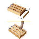 Aluminiumfolien-Wickelspender, Holz-Aufbewahrungsbox für Küchenschublade, Stil:, Two Slots, Three Slots – Bild 3