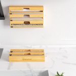 Aluminiumfolien-Wickelspender, Holz-Aufbewahrungsbox für Küchenschublade, Stil:, Two Slots, Three Slots – Bild 6