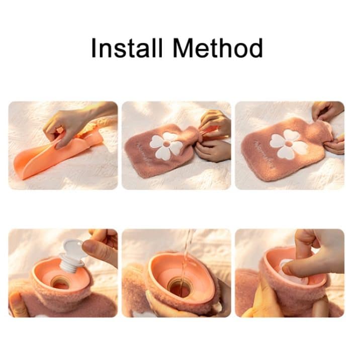 Tragbarer Mini-Heißwasserbeutel aus Cartoon-Plüsch mit Wasserspritzung, 500ML Pink, 500ML Blue, 500ML Green, 500ML Mint Green, 1000ML Pink, 1000ML Blue, 1000ML Green, 1000ML Mint Green, 1000ML Insert Yellow, 1000ML Insert Pink, 1000ML Insert Blue... – Bild 6