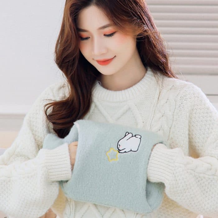 Abnehmbarer Waschlappenbezug, Gummi-Heißwasserbeutel kann eingegriffen werden, Pink Rabbit 2000ML, Gray Clouds 2000ML, Blue Bears 2000ML, Green Star Rabbit 2000ML, Pink Rabbit 1000ML, Gray Clouds 1000ML, Blue Bear 1000ML, Green Star Rabbit 1000ML – Bild 6