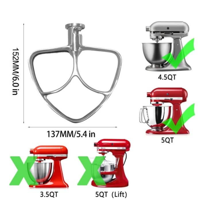 Edelstahlzubehör, For KitchenAid 5QT Mixer Head, For KitchenAid  6QT Mixer Head, For KitchenAid Stand Mixer 5QT  Whip Whisk, For Kitchenaid Stand Mixer 5QT Dough Hook, For KitchenAid Stand Mixer 6QT Whip Whisk, For KitchenAid Stand Mixer  6QT Dough Hook – Bild 2