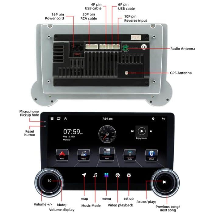 10,1-Zoll-IPS-Display + 2,5-D-Touchscreen, Bluetooth, FM-Radio, Auto-Navigationsgerät, 1+32G, 2+32G, 2+64G – Bild 3