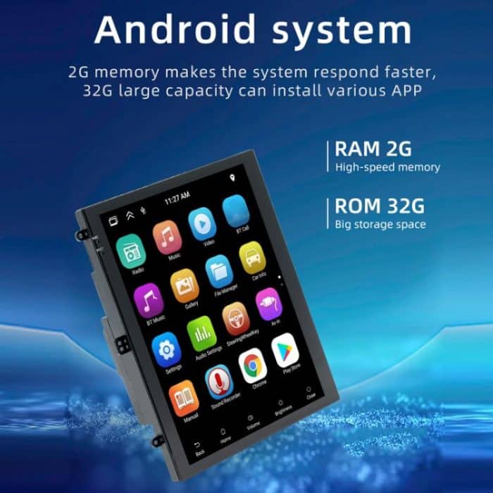 9,7 Zoll vertikaler Bildschirm Bluetooth-Radio Android 13 GPS-Navigationsgerät, 1+32G, 2+32G, 2+64G – Bild 4