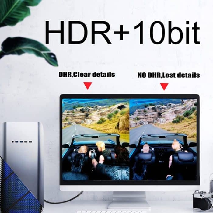 DP-Kabel 8K-Computermonitor-Verbindungskabel, 30 AWG Außendurchmesser: 6,3 mm, mit Nylongeflecht, 1m, 1.5m, 2m, 3m – Bild 3