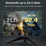 DP-Kabel 8K-Computermonitor-Verbindungskabel, 30 AWG Außendurchmesser: 6,3 mm, mit Nylongeflecht, 1m, 1.5m, 2m, 3m – Bild 9