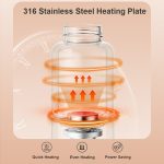 250 ml kabelloser Sofort-Wasserwärmer, elektrischer Wasserkocher für Babynahrung mit 15.000 mAh Akkukapazität, 250ml 15000 mAh (White), 250ml 15000 mAh (Blue), 250ml 15000 mAh (Pink) – Bild 5