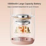 250 ml kabelloser Sofort-Wasserwärmer, elektrischer Wasserkocher für Babynahrung mit 15.000 mAh Akkukapazität, 250ml 15000 mAh (White), 250ml 15000 mAh (Blue), 250ml 15000 mAh (Pink) – Bild 6