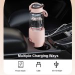 250 ml kabelloser Sofort-Wasserwärmer, elektrischer Wasserkocher für Babynahrung mit 15.000 mAh Akkukapazität, 250ml 15000 mAh (White), 250ml 15000 mAh (Blue), 250ml 15000 mAh (Pink) – Bild 9