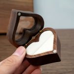Hölzerne herzförmige Ringbox, Schmuckaufbewahrungsbox, Hochzeit, Valentinstag, Geschenkbox – Bild 4
