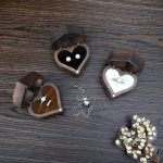 Hölzerne herzförmige Ringbox, Schmuckaufbewahrungsbox, Hochzeit, Valentinstag, Geschenkbox – Bild 6