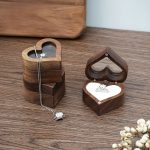 Hölzerne herzförmige Ringbox, Schmuckaufbewahrungsbox, Hochzeit, Valentinstag, Geschenkbox – Bild 8