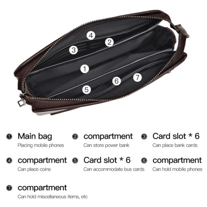 WEIXIER W125 Herren Clutch Bag Passwort Reißverschluss Business Phone Case – Bild 4