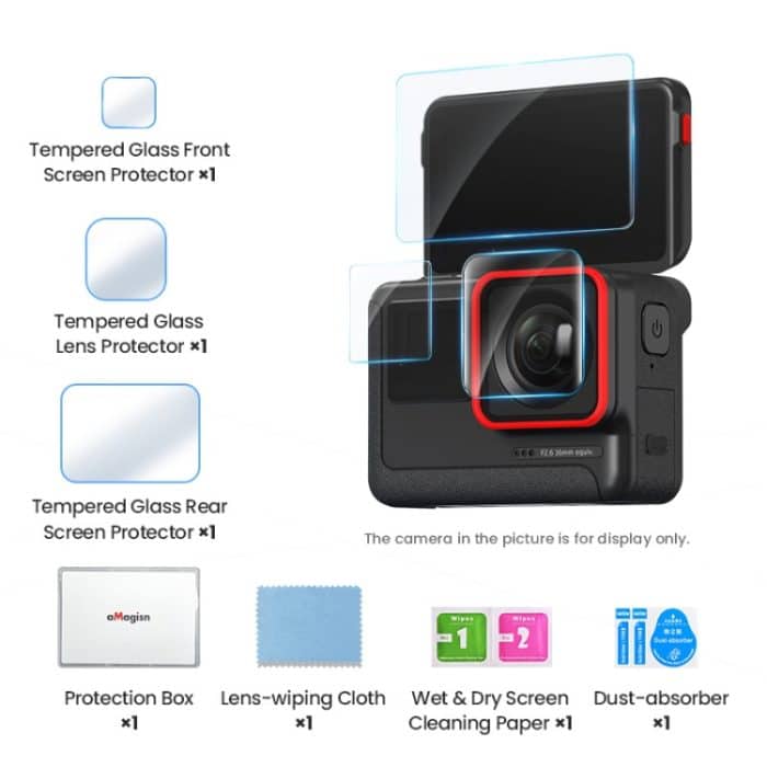 Für Insta360 ACE aMagisn gehärtete Folie Schutzaufkleber Sportkamera Zubehör, 3 In 1, 6 In 1 – Bild 2